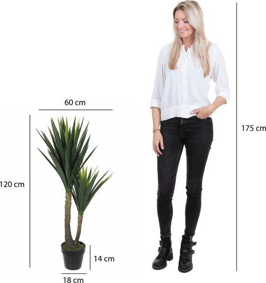 Mica Decorations Yucca Kunstplant - H120 x Ø60 cm - Groen