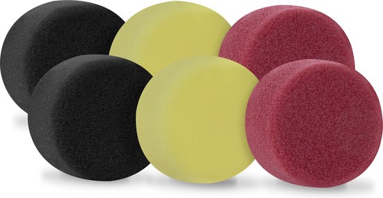 VONROC Polijstschijven/Polijst pads schuim voor polijstmachines – Starterset - 50mm, 6 stuks