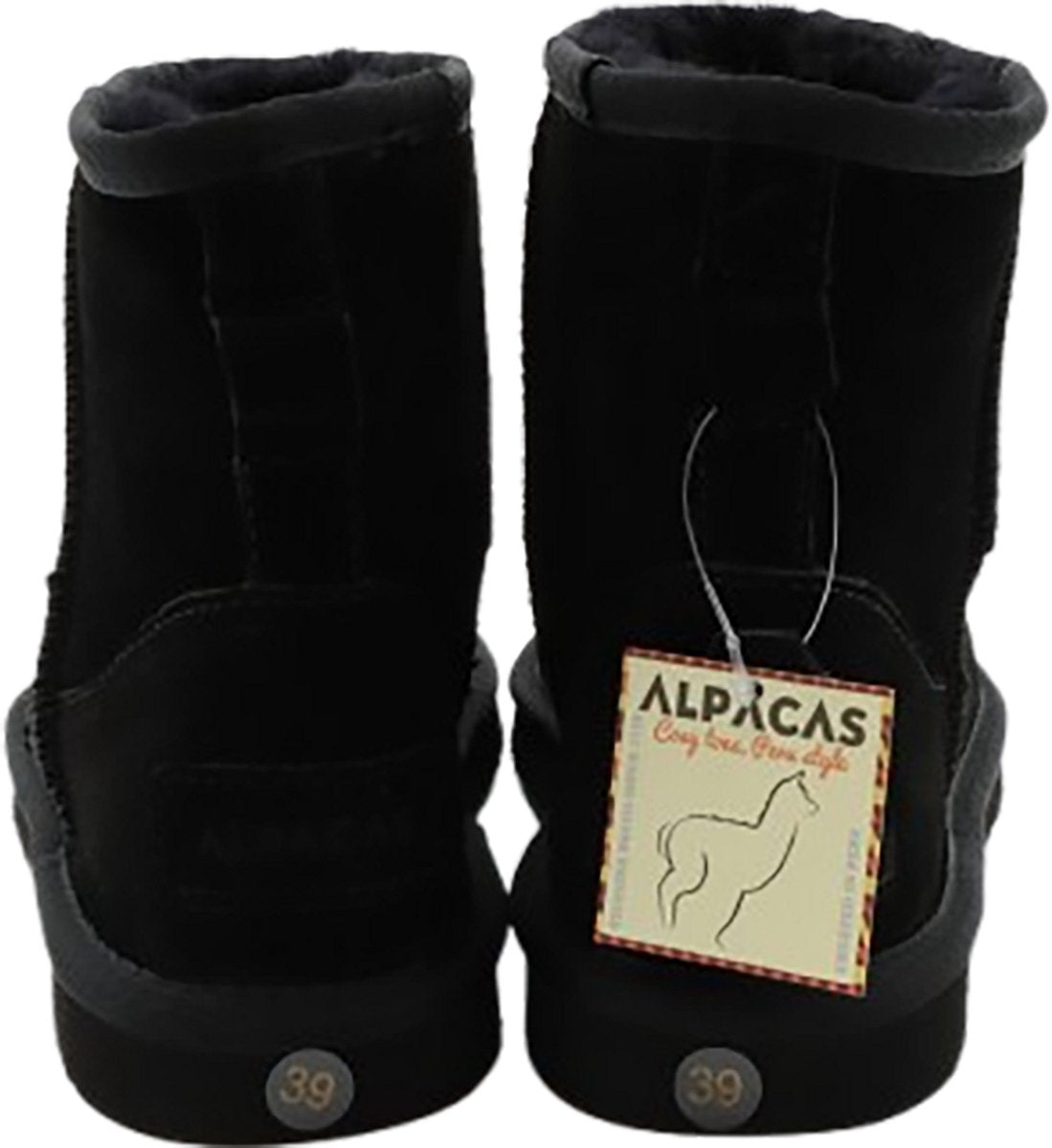 Alpacas Footwear dames suède laarzen gevoerd met 100% lamswol – zwart – maat 49