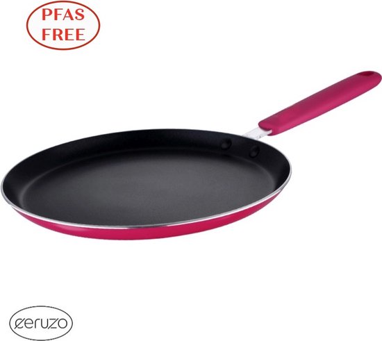 Ceruzo Pannenkoekpan PFAS-vrij - 24 cm - Jazzy Pink - Keramische Anti-aanbaklaag - Inductie
