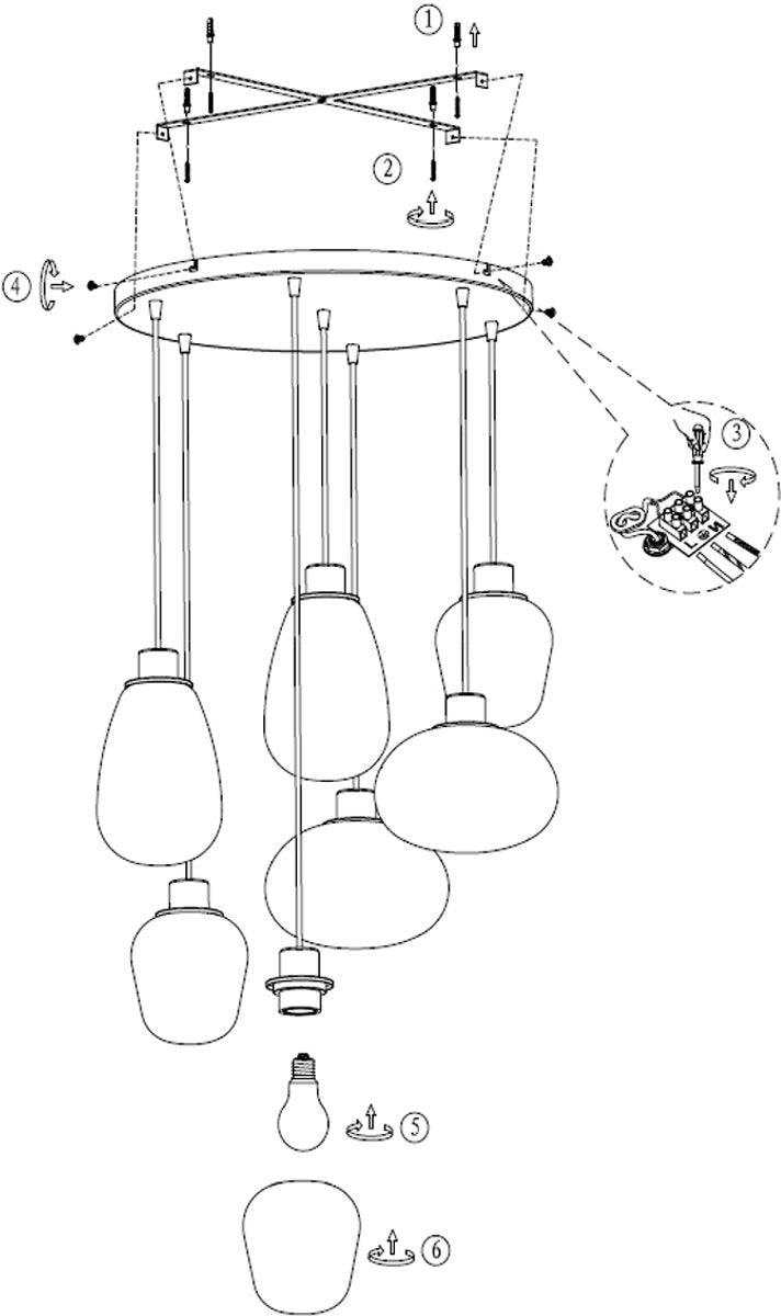 Hanglamp Steinhauer Reflexion - Zwart