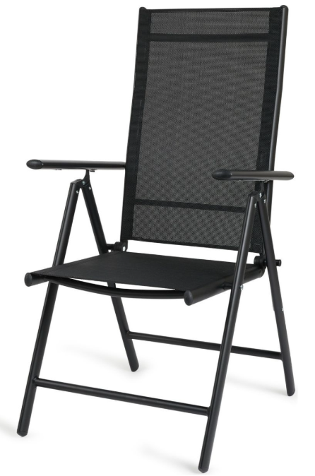 Lifa Garden Set van 2 Aluminium Tuinstoelen – Verstelbaar – max. 120 kg – 69 x 56 x 106 cm – Zwart
