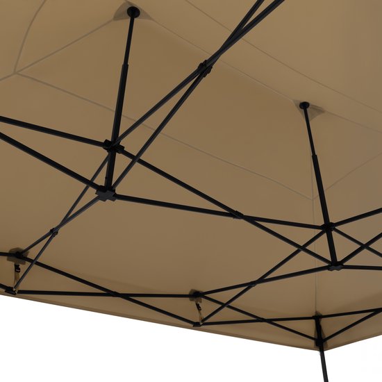 VONROC Partytent - 3x4.5 m – Premium easy-up Partytent – Modulair ontwerp - Opvouwbaar – Waterdicht – Stalen Frame - 50+ UV Bescherming - Incl. Opbergtas - Beige