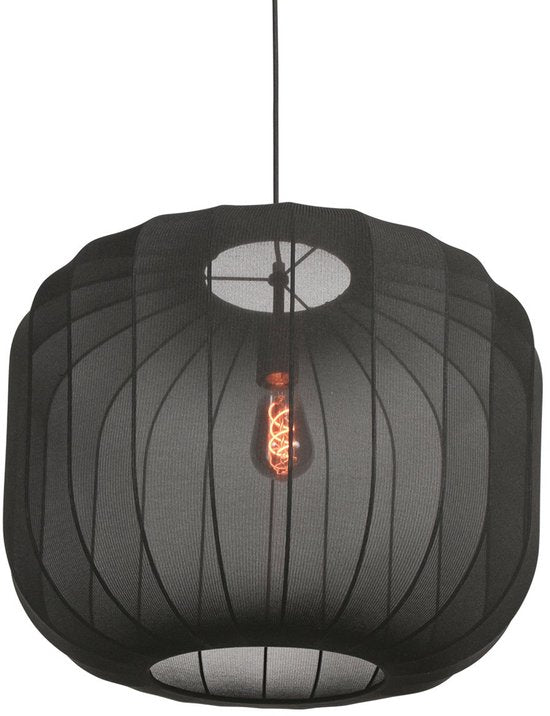 Anne Lighting - hanglamp - Sable - zwart - linnen metaal - Ø 55cm - E27 - 4192ZW