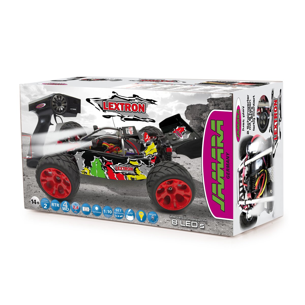 Jamara Lextron Desertbuggy 4WD – 1:10 – 35 km/u – Grijs – Met LED en NiMh accu