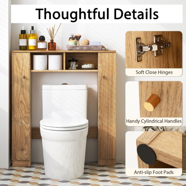 Cost Toilet Toiletkast met Dubbele Deur - Hout - Bruin -  87,5x18x98 cm