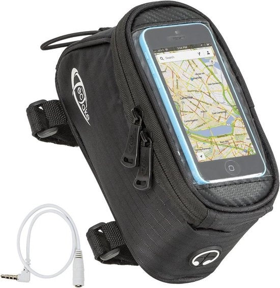 TecTake - Frametas fietstas voor o.a. smartphone e.d. zwart S 401613