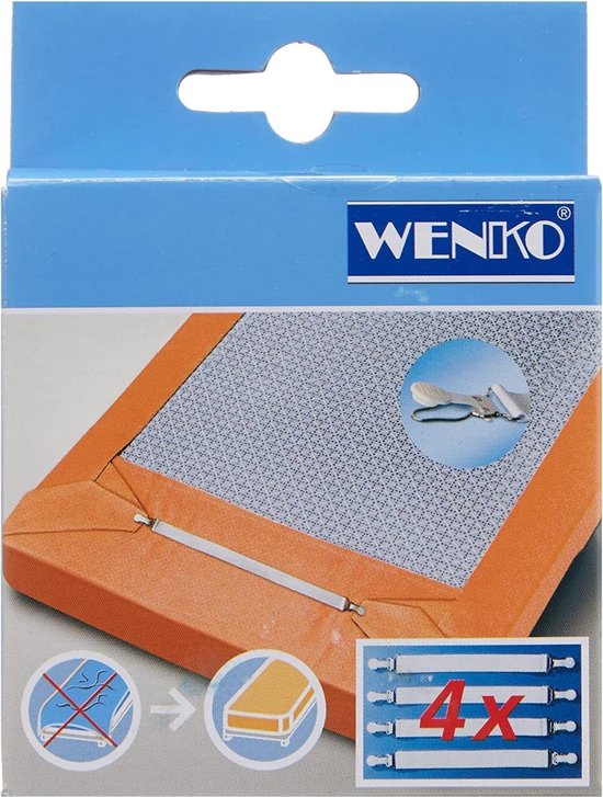 Wenko Beddenspanner 29 Cm Staal/katoen Wilt/zilver 4 Stuks