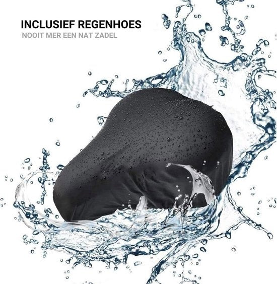 TIKKENS® Zadelhoes Fiets Gel 3D - Regenhoes Waterdicht - Fietszadeldek Silicone - Zitkussen - Fietszadelhoes - Zwart