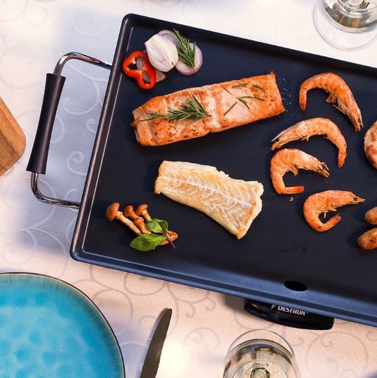 Bestron Bakplaat - ABP602 - 2000W - Gourmet, Grillplaat M 47x26cm - 4-6 personen - Zwart - 5 jaar garantie