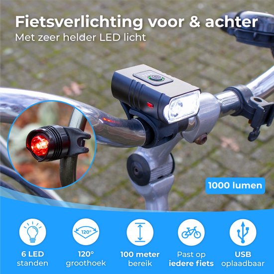 Nuvance - Fietsverlichting 6 standen