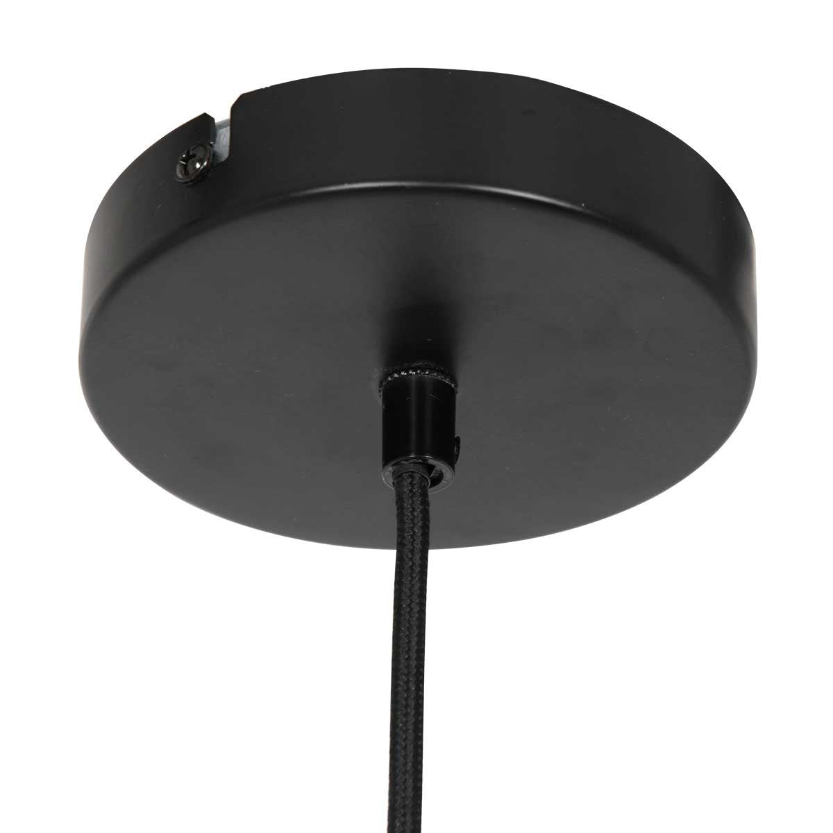 Anne Lighting - hanglamp - Capos - zwart - hout stof - Ø 48cm - E27 - 3511ZW