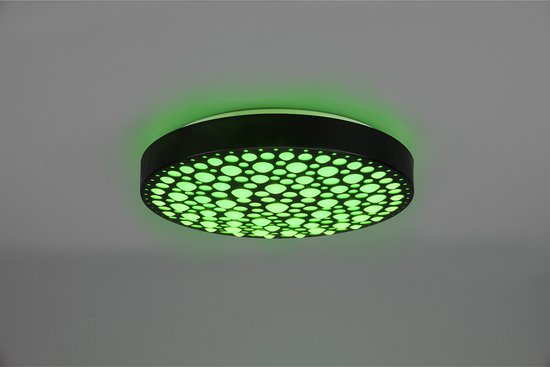 Reality - LED Plafondlamp - Plafondverlichting - 22W - Aanpasbare Kleur - RGB - Afstandsbediening - Dimbaar - Rond - Zwart - Kunststof