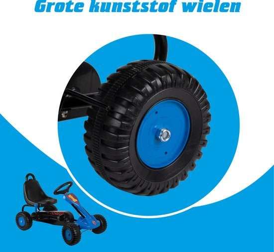 Skelter - Staal - Verstelbaar - Handrem - Max 35 Kilo - 3-4 Jaar - Blauw/ Zwart