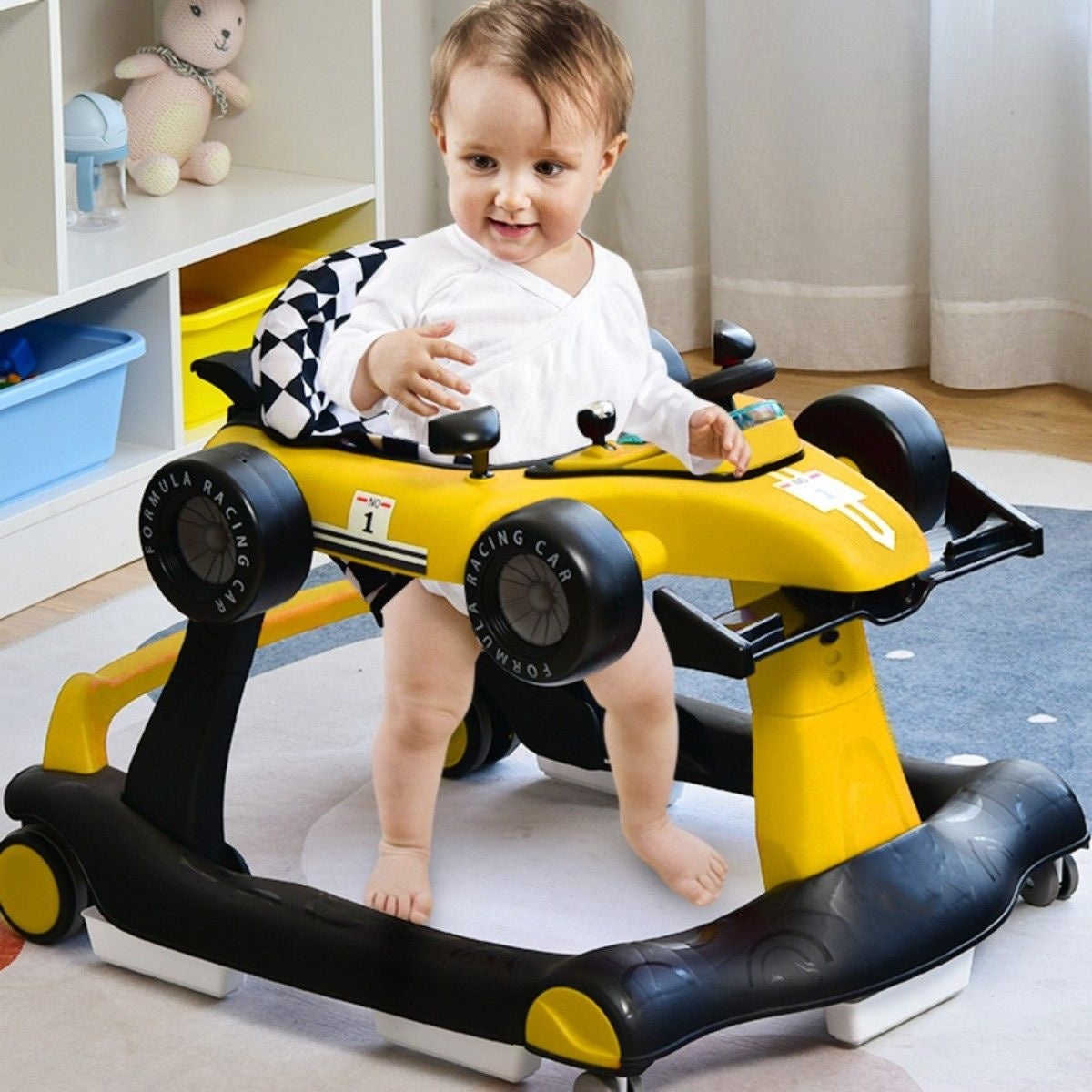 Coast 4 in-1 Loopauto met Instelbare Hoogte - Geel