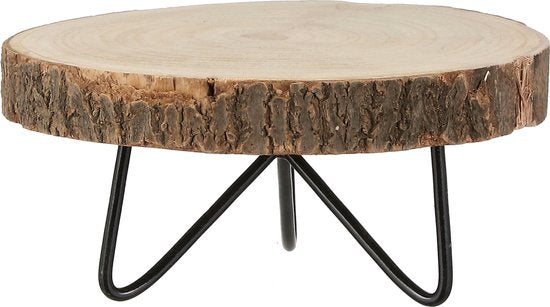Mica Decorations - Pia Boomstam Bijzettafel - Max.5 Kg - Lichtbruin - 14x29x29 cm