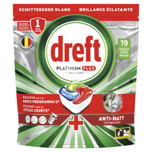 Dreft Vaatwastabletten - Platinum Plus - All In One - 19 Stuks