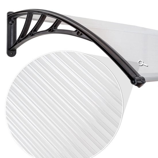 tectake® - deurluifel - afdak deurluifel - polycarbonaat - 150 cm breed - 401265