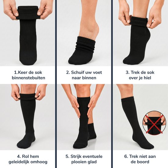 Alyze Compressie kousen - 2 paar - maat 39-42 - Steunkousen - Compressie sokken voor Hardlopen, Wandelen, Vliegtuig - Zwart