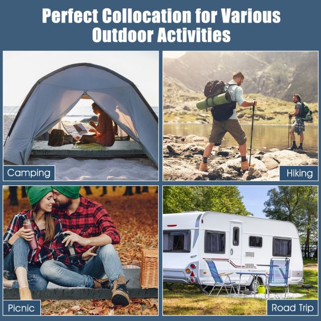 Coast Campingmat - Traagschuim - Oprolbaar - 183 x 63 x 7 cm - Grijs