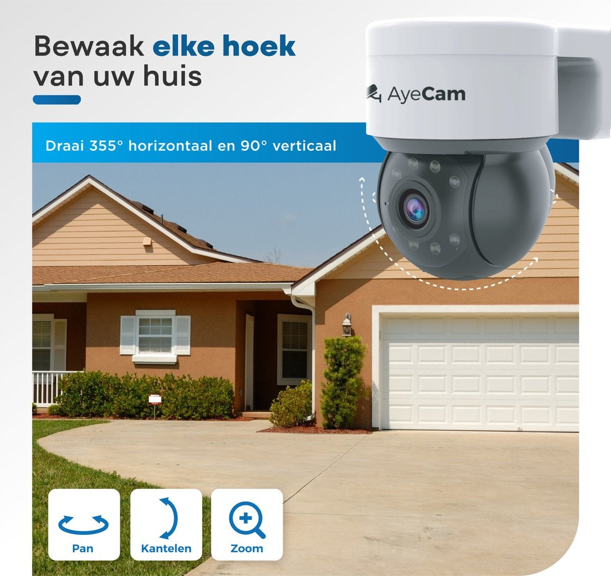 AyeCam Beveiligingscamera Buiten - 360PRO - FULL HD - Bewakingscamera - Incl. 32GB SD