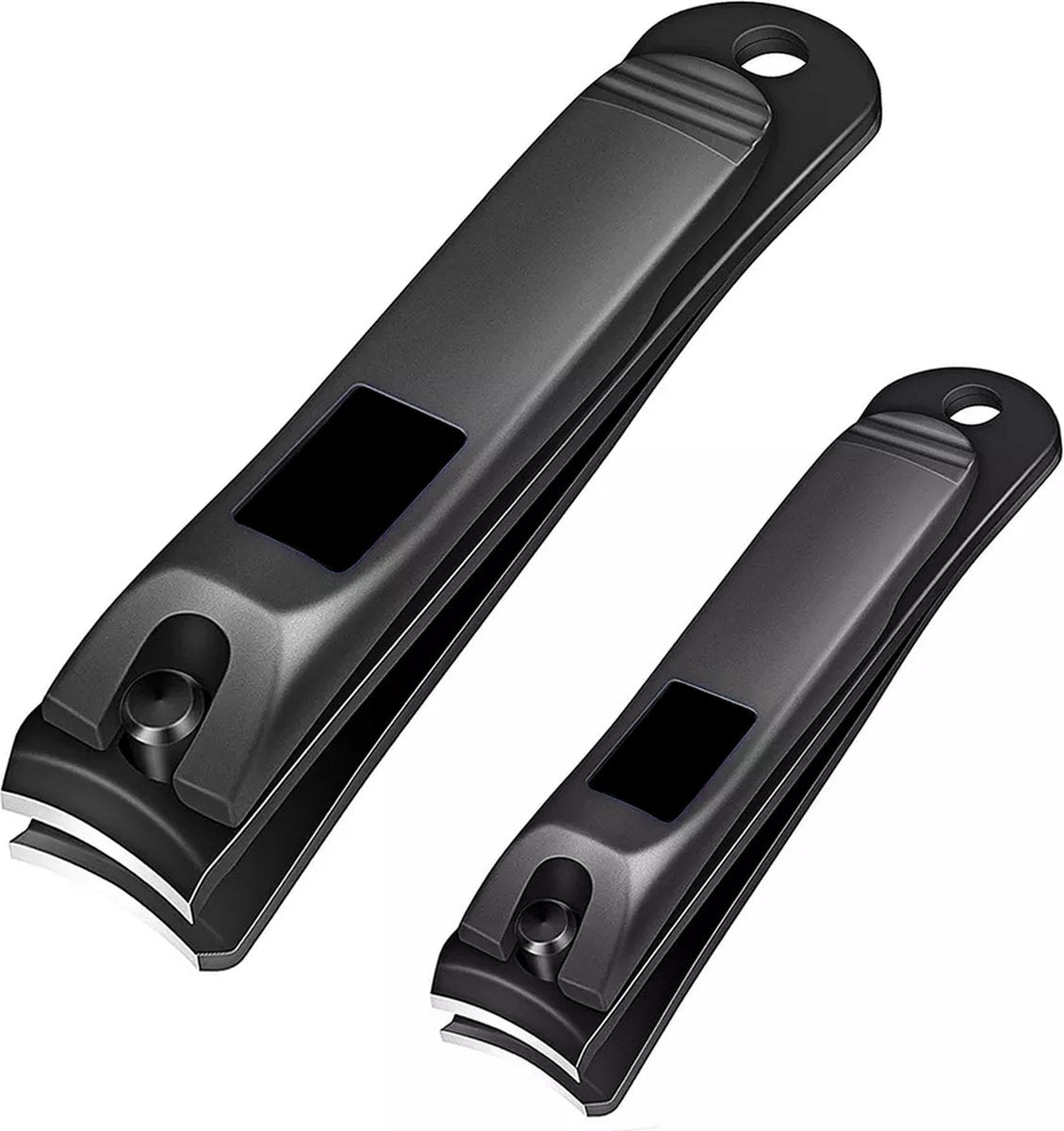Podec nagelknipper set 2 stuks zwart – vingernagels en teennagels – rvs