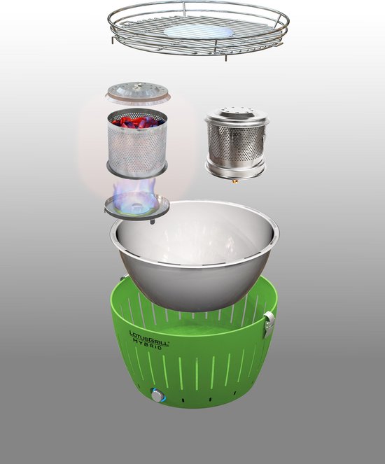 LotusGrill Classic Hybrid Tafelbarbecue - Ø350mm - Groen
