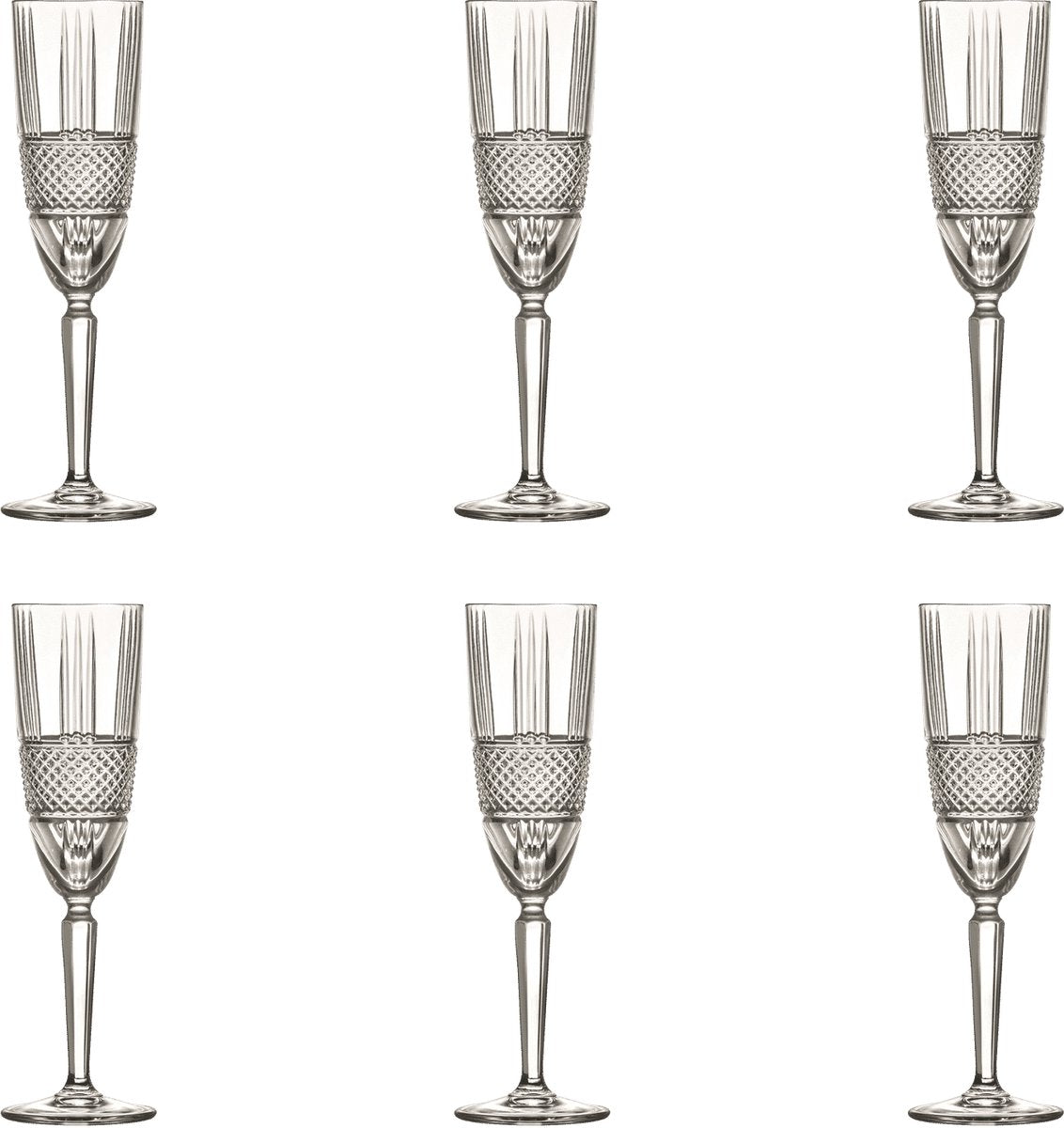 Rcr Brillante Champagneglazen 19 cl - Transparant - 5 Stuks - Luxion Kristalglas