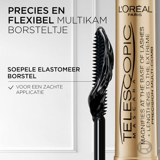 L’Oréal Paris Telescopic Mascara - Lengte mascara voor zichtbaar langere wimpers - Volume zonder klontjes - Zwart - 8ml