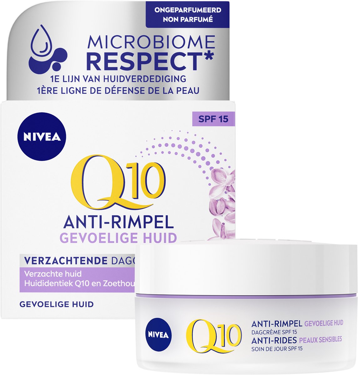 NIVEA Q10 Sensitive Anti-rimpel Dagcrème SPF 15 3-Pack - Gevoelige Huid - 3x 50 ml