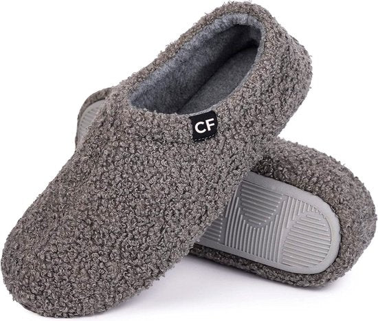 Pantoffels Dames - Sloffen - Maat 40/41 - Grijs - Anti-slip - Comfeet
