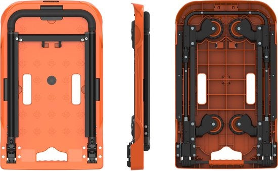 BLACK+DECKER Opvouwbare Transportwagen - Plateauwagen - Max. 90 KG - In Hoogte Verstelbaar - 61,4 x 37x3 x 89,4 CM - Oranje