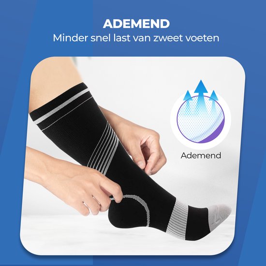 Roegaarden compressie sokken - Compressiekousen - Steunkousen - Maat 40-44 - Zwart