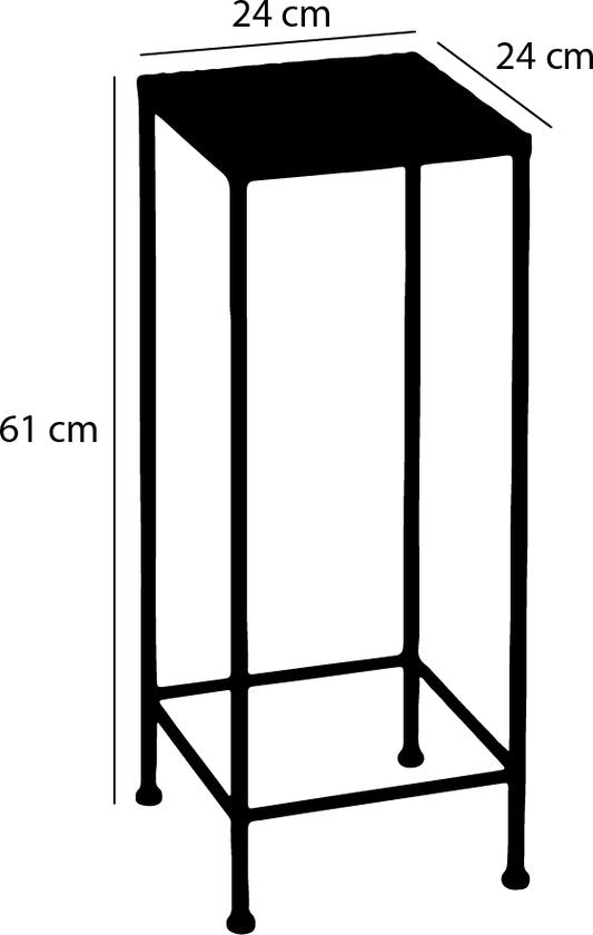 Mica Decorations Odile Bijzettafel voor Buiten - Set van 3 - L28 x B28 x H67 cm - Metaal - Bruin, Wit