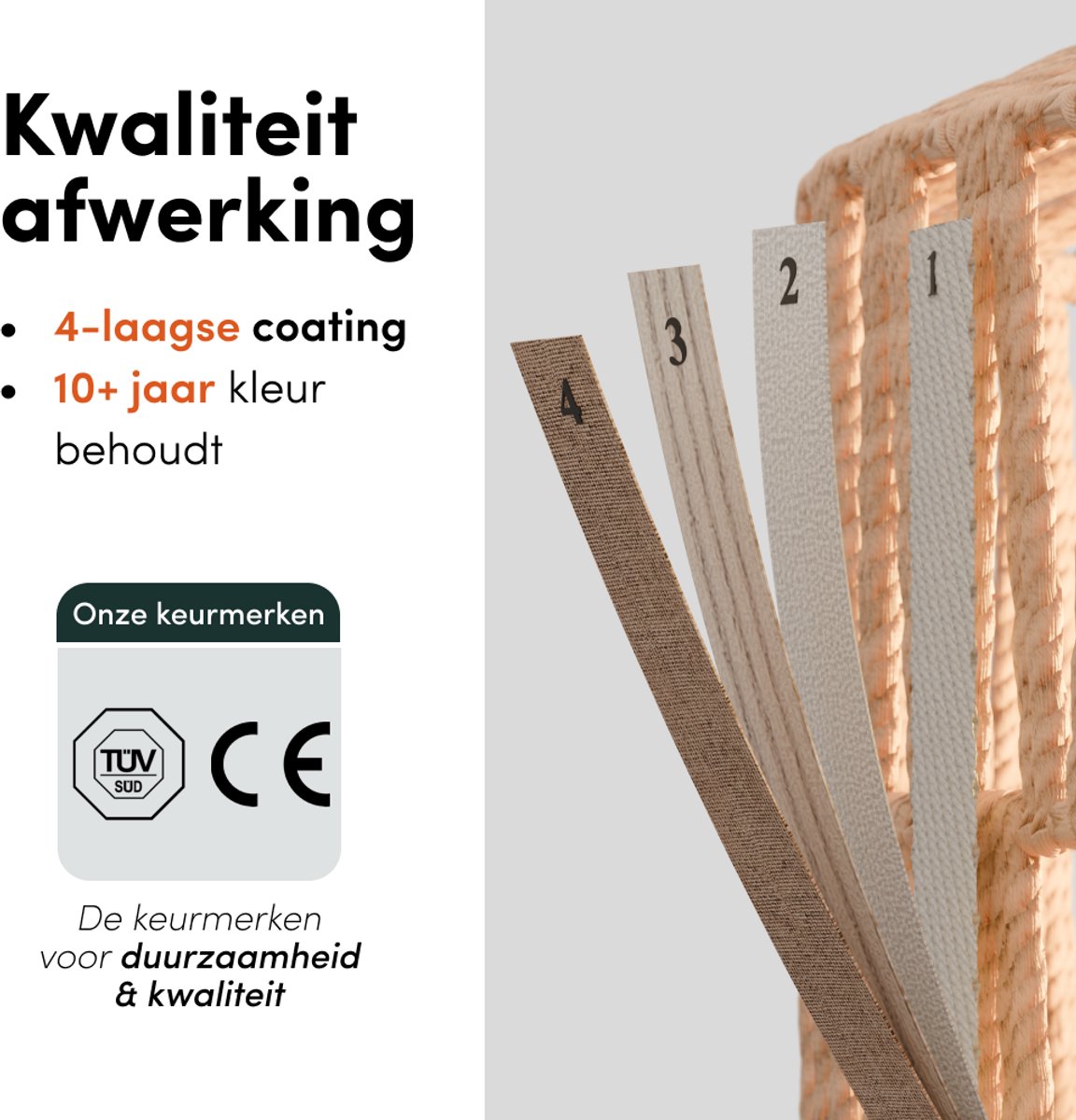 Nolt Plafondlamp - Plafonniere - E27 Lamp - Landelijk - ⌀ 30cm - Jute - Bruin