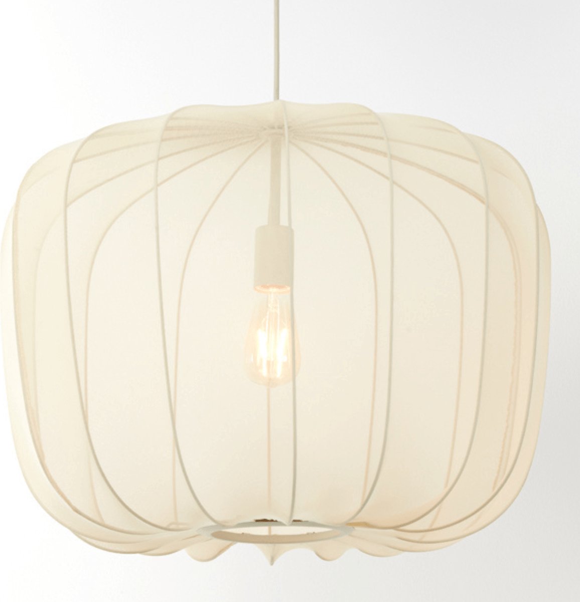 Light & Living - Hanglamp Plumeria - Ø60 cm - E27 Fitting - Modern Design - Zand Textiel & Metaal