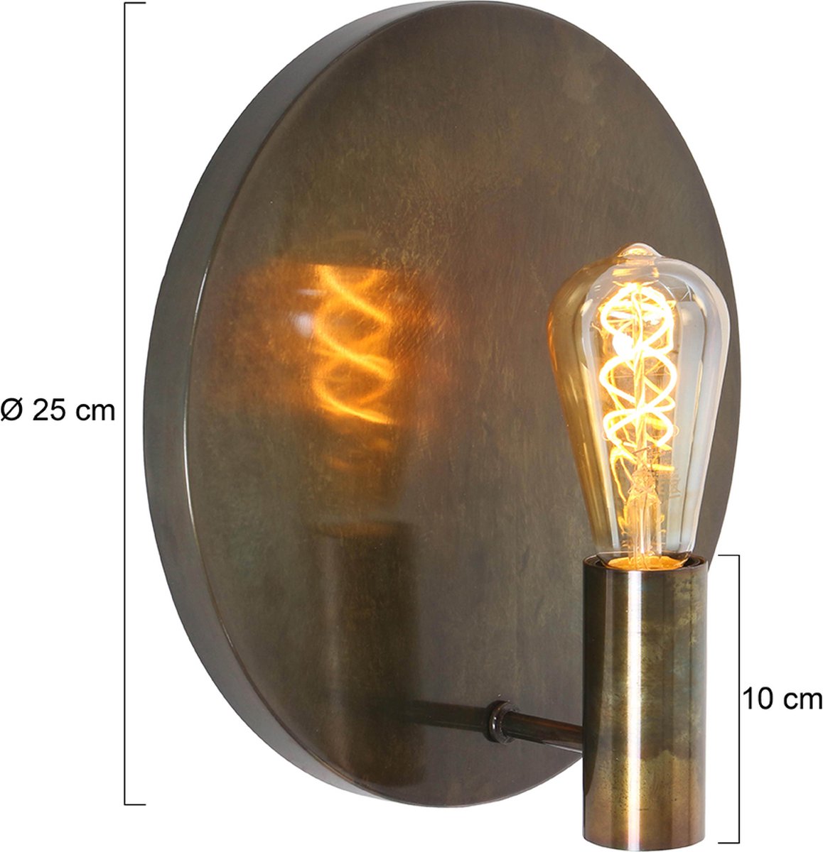 Light & Living Wandlamp Disc Goud Ø30cm x 11cm – Luxe Wandverlichting voor Binnen