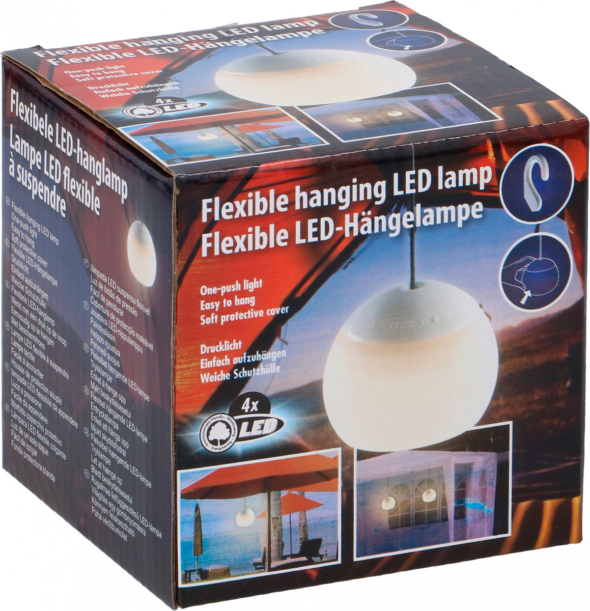 LED Hanglamp - Bol - 4 LED - Silicone - wit