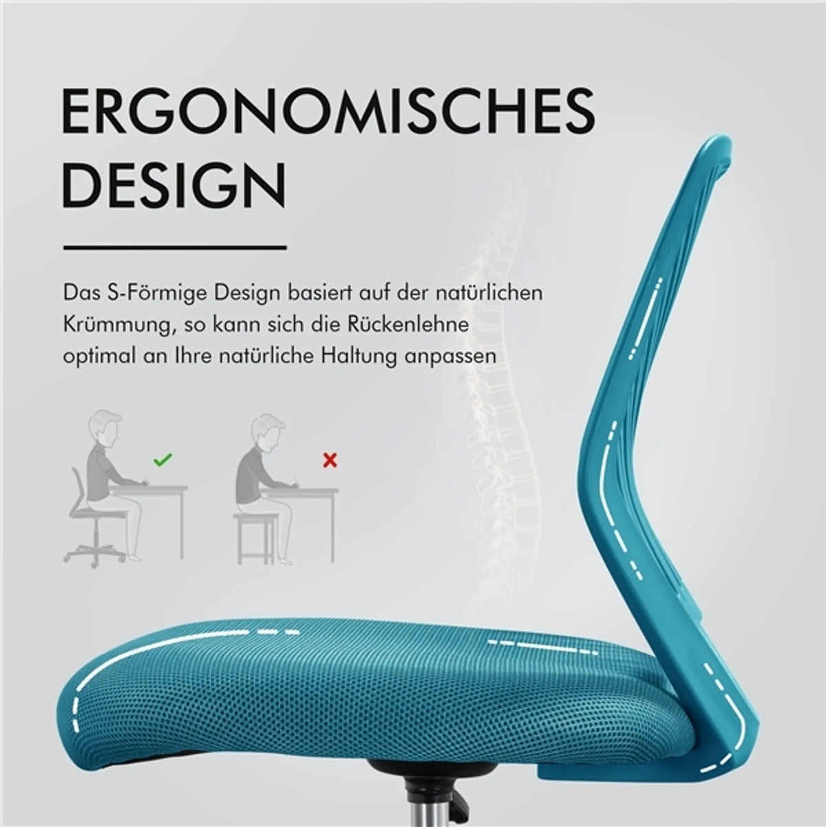 Yaheetech Bureaustoel Zonder Armleuningen – Voorzien Van In Hoogte Verstelbare Gaslift En 360° Draaibare Wielen En Zachte Schuimvulling – Voor Kantoor En Studeerkamer – Zwart Polyester En Nylon – 50 x 55 x 79-92 cm