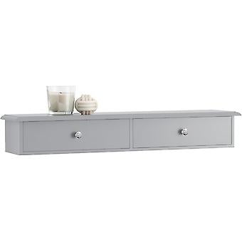 SoBuy - Wandkastje - 2 Lades - 64 x 10 x 15 cm - Grijs