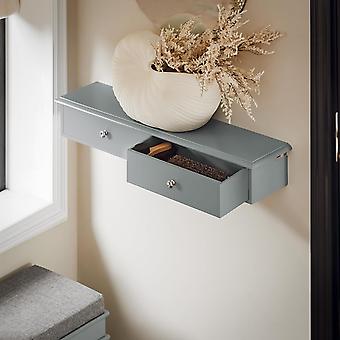 SoBuy - Wandkastje - 2 Lades - 64 x 10 x 15 cm - Grijs