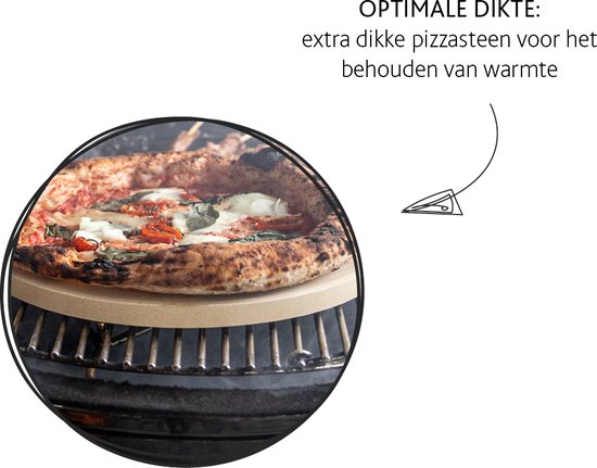 Boska Pizzasteen Deluxe - voor Oven & BBQ - Knapperige pizza's - Ø 29,5 cm - BBQ Accessoires