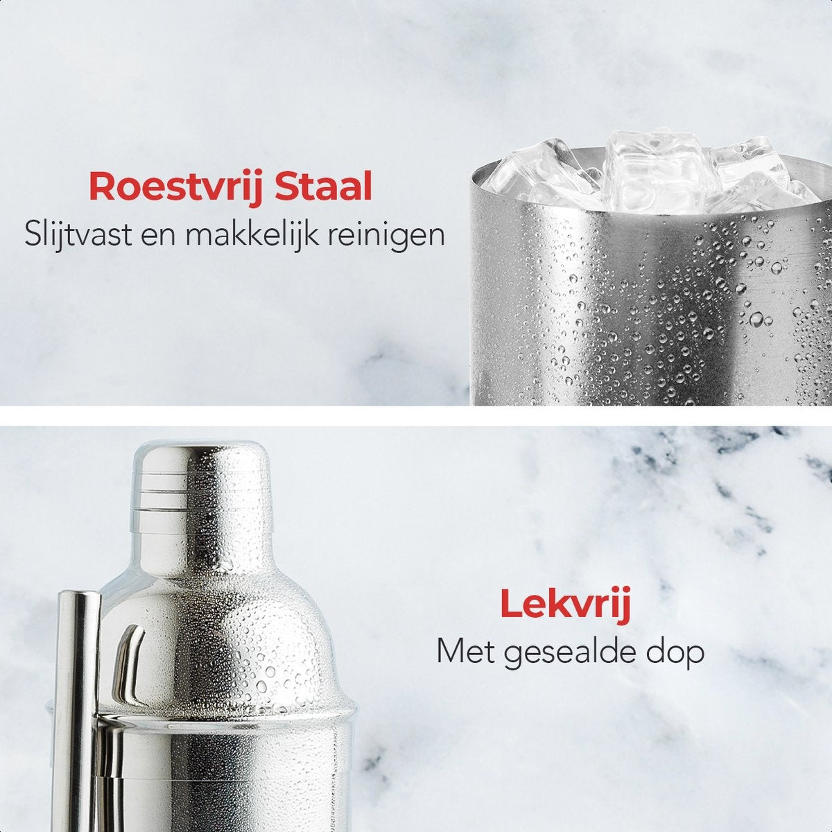 KitchenBrothers Cocktail Set met Cocktailshaker - 13 Delig - Complete Set - Cadeauverpakking - RVS