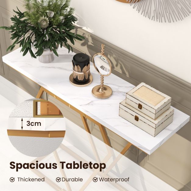 Coast Consoletafel - MDF & Metaal - Incl. Anti-kantelset - 100 x 29,5 x 80 cm - Wit