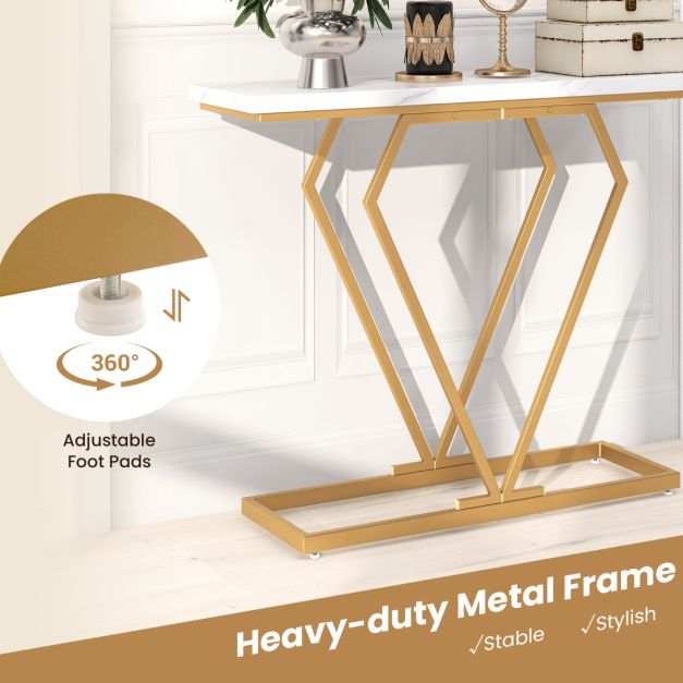 Coast Consoletafel - MDF & Metaal - Incl. Anti-kantelset - 100 x 29,5 x 80 cm - Wit