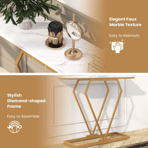 Coast Consoletafel - MDF & Metaal - Incl. Anti-kantelset - 100 x 29,5 x 80 cm - Wit