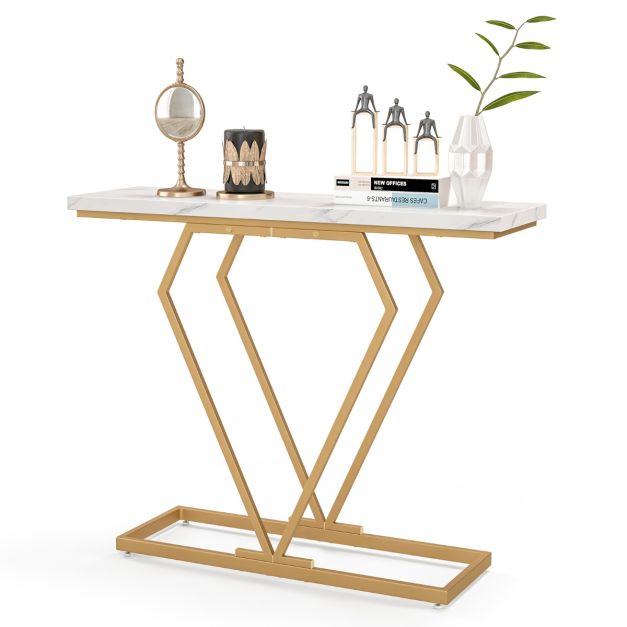 Coast Consoletafel - MDF & Metaal - Incl. Anti-kantelset - 100 x 29,5 x 80 cm - Wit