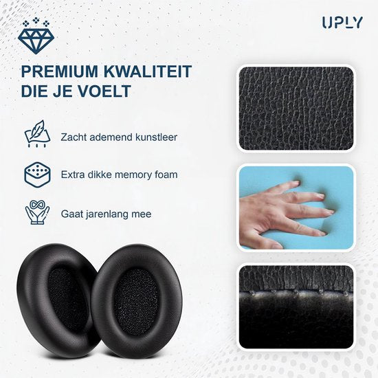 Set Oorkussens voor Sony Koptelefoon – WH-1000XM4 Oorkussen – WH-1000XM4 - Kunstleer met Traagschuim