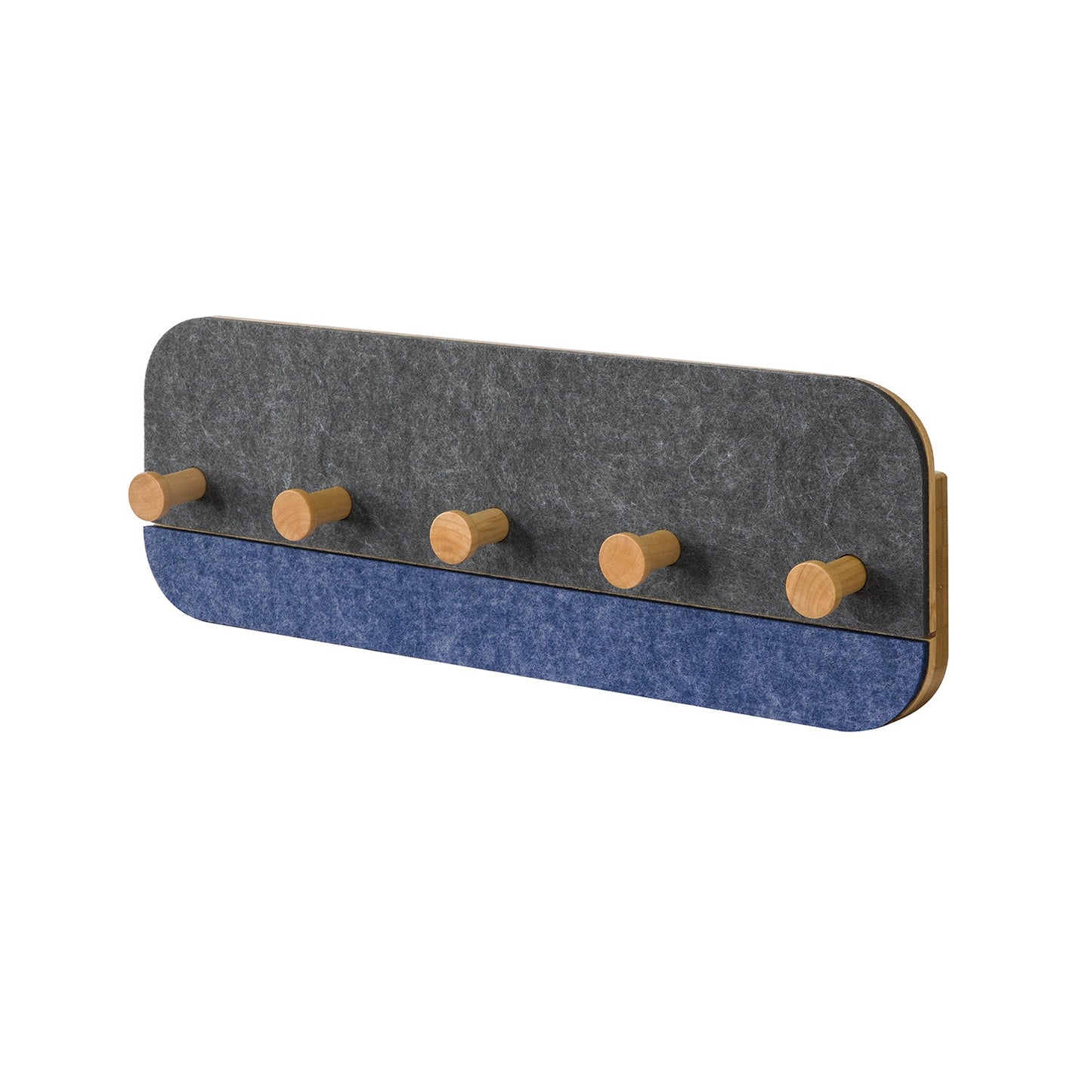 SoBuy Wandkapstok met 5 Haken - Bamboe en Vilt - Kledingrek Hal - 55x19x3cm