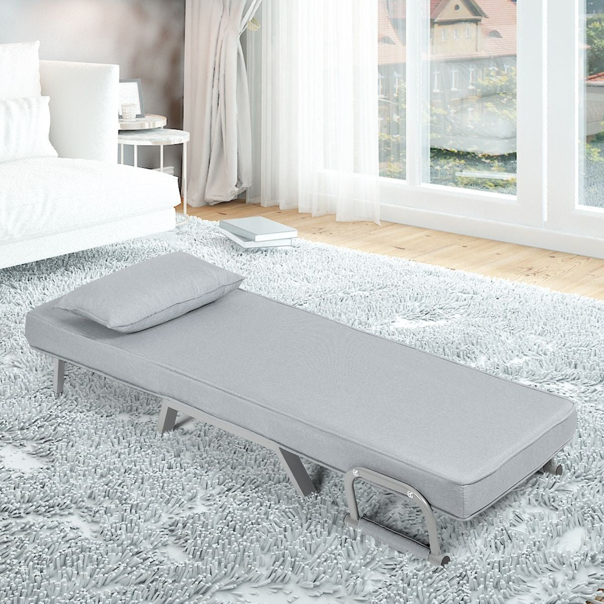 Coast Cabrio Sleep Sofa Vouwbare fauteuil Besinbedbank Bank Bed 5-Positie Liesstoel Lichtgrijs